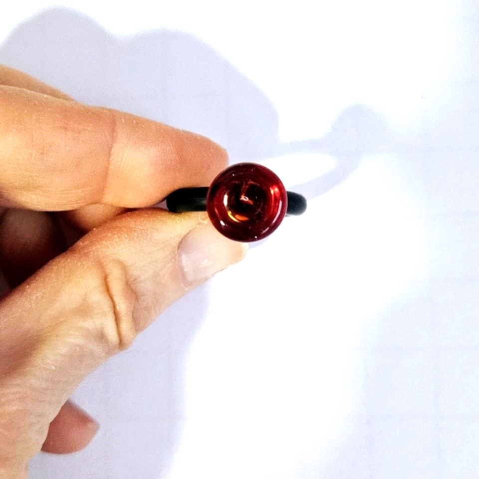 Rubber Red Crystal Ring